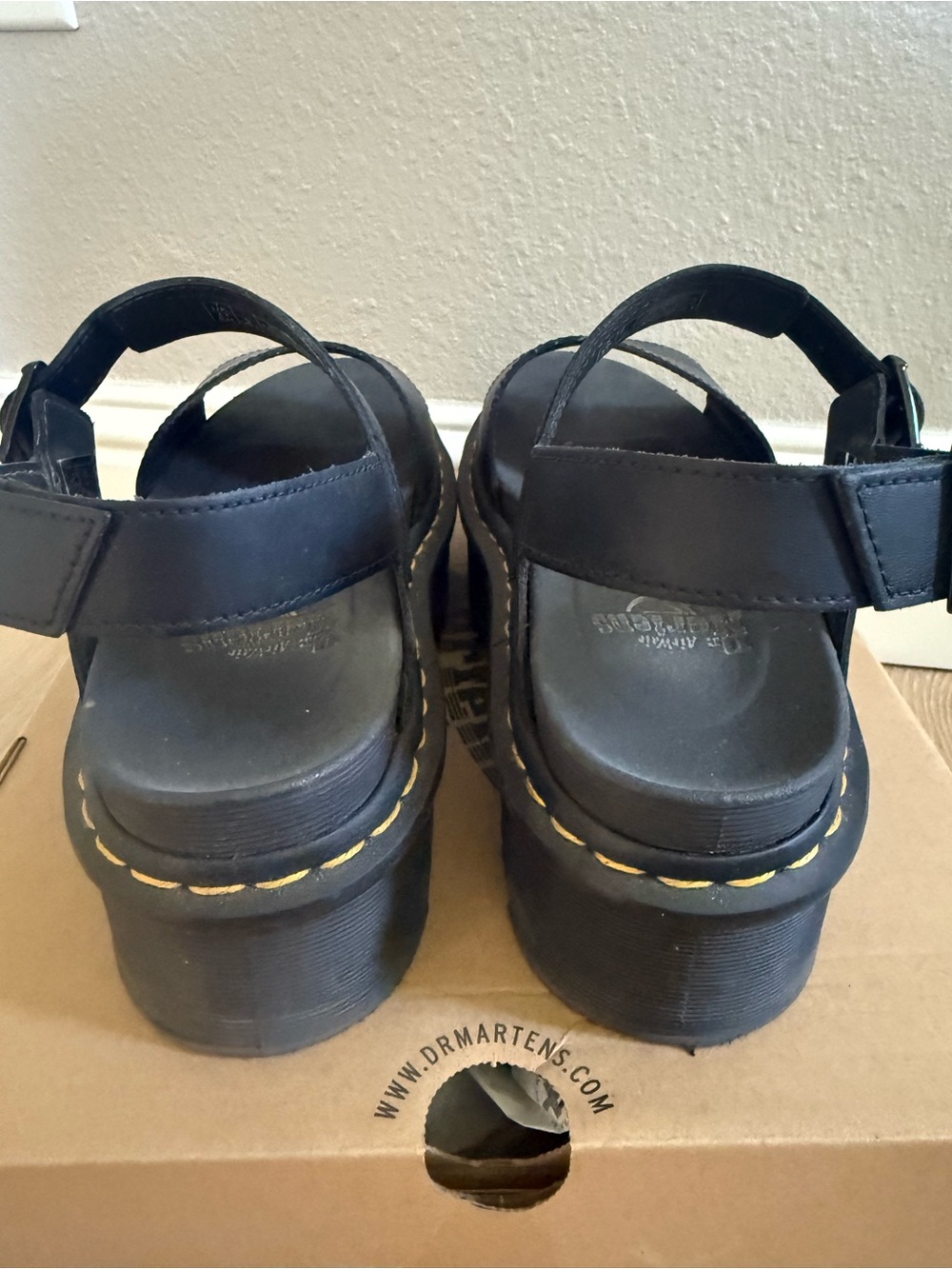 Dr. Martens Black Platform Voss Quad Sandals - Picture 3 of 6